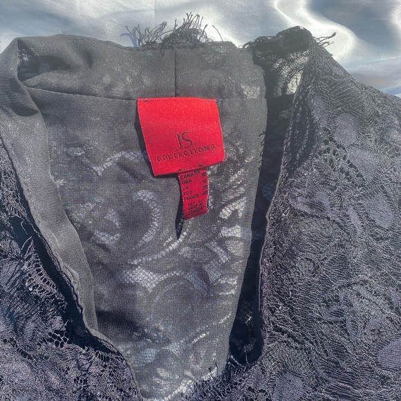 Js collection lace black overlay shirt size US 10 - Picture 7 of 9